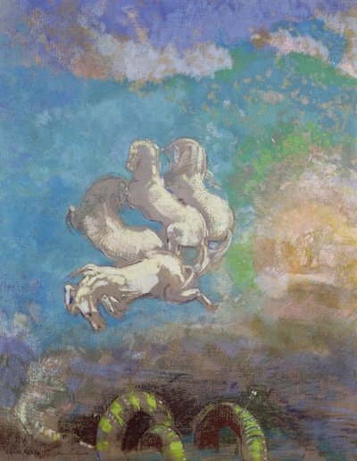 A Carruagem de Apolo, c.1905-14 (óleo e pastel sobre tela) de Odilon Redon